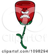 Poster, Art Print Of Angry Red Rose Flower Character