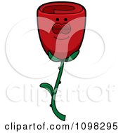 Poster, Art Print Of Sleeping Red Rose Flower Character