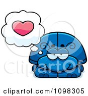 Clipart Blue Beetle In Love Royalty Free Vector Illustration