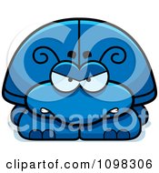 Clipart Angry Blue Beetle Royalty Free Vector Illustration