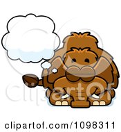 Clipart Dreaming Wooly Mammoth Royalty Free Vector Illustration