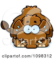 Clipart Scared Wooly Mammoth Royalty Free Vector Illustration