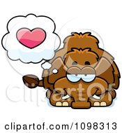Clipart Wooly Mammoth In Love Royalty Free Vector Illustration by Cory Thoman