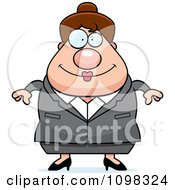 Poster, Art Print Of Chubby Caucasian Business Lady