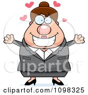 Clipart Loving Chubby Caucasian Business Lady Royalty Free Vector Illustration by Cory Thoman