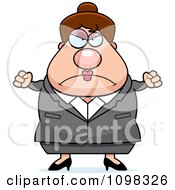 Poster, Art Print Of Angry Chubby Caucasian Business Lady