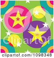Poster, Art Print Of Seamless Colorful Stars And Circles Pattern Background