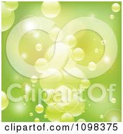 Poster, Art Print Of Background Of Reflective Green Bubbles In Water