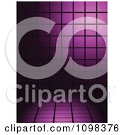 Poster, Art Print Of 3d Background Of Purple Tiles With Black Lines