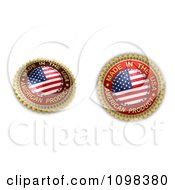 Poster, Art Print Of 3d Made In The Usa Seals With The Flag
