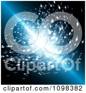 Clipart Streak Of Light Shining Through Blue With Blurred Particles Royalty Free Vector Illustration