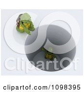 Poster, Art Print Of 3d Tortoise Calling Down To Another Stuck In A Deep Hole