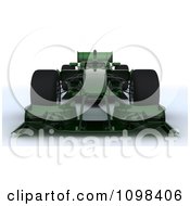 Poster, Art Print Of 3d Green Formula One Race Car Shown From The Front