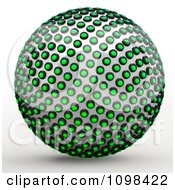 Poster, Art Print Of 3d Chrome And Green Light Sphere An Example Of A Fibonnacci Pattern