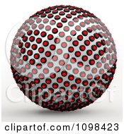 Poster, Art Print Of 3d Chrome And Red Light Sphere An Example Of A Fibonnacci Pattern