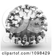 Poster, Art Print Of 3d Chrome Mecha Ball An Example Of A Fibonnacci Pattern