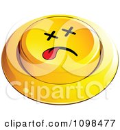 Poster, Art Print Of 3d Dead Yellow Button Smiley Emoticon Face