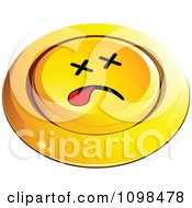 Poster, Art Print Of 3d Pushed Dead Yellow Button Smiley Emoticon Face