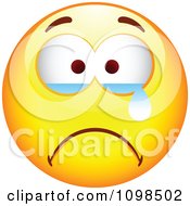 Poster, Art Print Of Crying Yellow Cartoon Smiley Emoticon Face 3