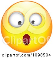 Clipart Surprised Yellow Cartoon Smiley Emoticon Face 5 Royalty Free Vector Illustration
