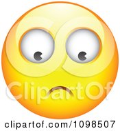 Poster, Art Print Of Yellow Worried Cartoon Smiley Emoticon Face 2