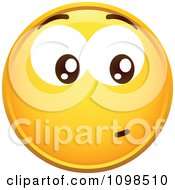 Poster, Art Print Of Yellow Worried Cartoon Smiley Emoticon Face 3