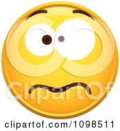Poster, Art Print Of Yellow Worried Cartoon Smiley Emoticon Face 4