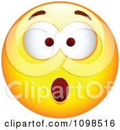 Clipart Surprised Yellow Cartoon Smiley Emoticon Face 6 Royalty Free Vector Illustration