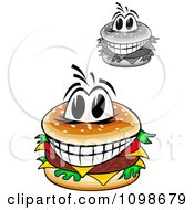 Poster, Art Print Of Grayscale And Colored Happy Cheeseburgers