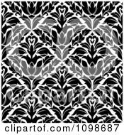 Poster, Art Print Of Black And White Triangular Damask Pattern Seamless Background 22