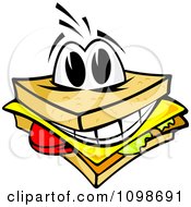 Clipart Happy Cheese Sandwich Royalty Free Vector Illustration by Vector Tradition SM