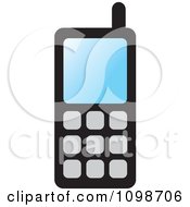 Clipart Simple Black Cell Phone Royalty Free Vector Illustration by Lal Perera