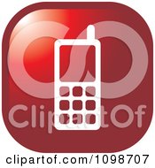 Poster, Art Print Of Red Cell Phone Icon Button