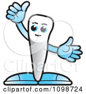Clipart Human Canine Tooth Character Holding A Thumb Up 2 Royalty Free Vector Illustration