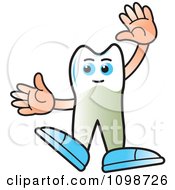 Clipart Human Bicuspid Tooth Waving Royalty Free Vector Illustration