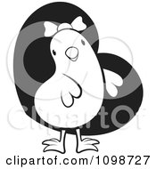 Poster, Art Print Of Cute Which Chick Wearing A Bow Over A Heart