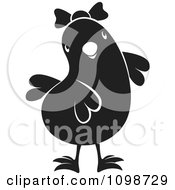 Clipart Cute Black Chick Wearing A Bow 1 Royalty Free Vector Illustration