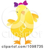Poster, Art Print Of Cute Yellow Chick Wearing A Bow 2