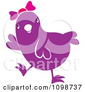 Poster, Art Print Of Cute Purple Chick Wearing A Bow