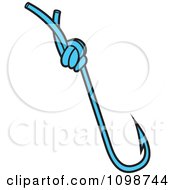 Clipart Blue Fishing Hook Royalty Free Vector Illustration