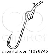Poster, Art Print Of Outlined Fishing Hook