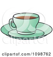 Clipart Green Coffee Cup And Saucer Royalty Free Vector Illustration by Lal Perera