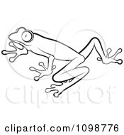 Clipart Outlined Poison Dart Frog Royalty Free Vector Illustration by Lal Perera