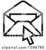 Poster, Art Print Of Black And White Computer Cursor Over An Email Envelope