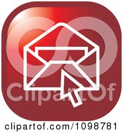 Poster, Art Print Of Red Computer Cursor Over An Email Envelope Icon Button