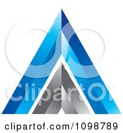 Poster, Art Print Of 3d Silver And Blue Triangle