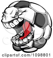 Clipart Screaming Aggressive Soccer Ball Mascot Royalty Free Vector Illustration
