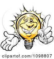 Poster, Art Print Of Smart Yellow Light Bulb With A Bright Idea