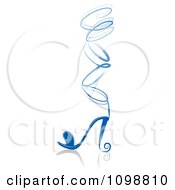 Clipart Blue Ornate Lace Up High Heel Shoe Royalty Free Vector Illustration by BNP Design Studio