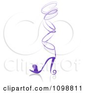 Clipart Purple Ornate Lace Up High Heel Shoe Royalty Free Vector Illustration by BNP Design Studio